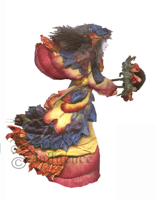 Faerie Àravash - One of a Kind Faerie from Flowers -  Available as 5x7 Note Card