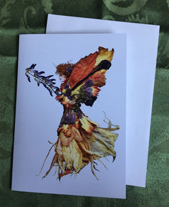 Faerie Malora - One of a Kind Faerie from Flowers -  Available as 5x7 Note Card