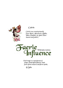 Faerie Caitrin - One of a Kind Faerie from Flowers -  Available as 5x7 Note Card